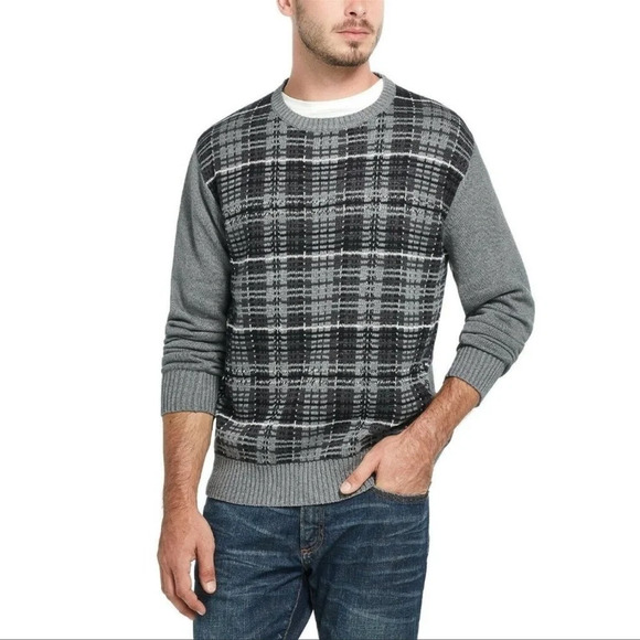Weatheproof Vintage Men’s Plaid Crew Neck Sweater, XL​ - Picture 1 of 10
